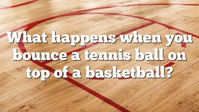 What happens when you bounce a tennis ball on top of a basketball?