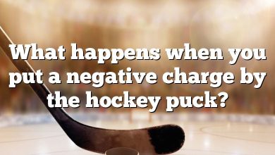 What happens when you put a negative charge by the hockey puck?