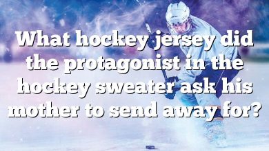 What hockey jersey did the protagonist in the hockey sweater ask his mother to send away for?