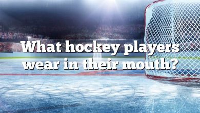 What hockey players wear in their mouth?