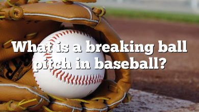 What is a breaking ball pitch in baseball?