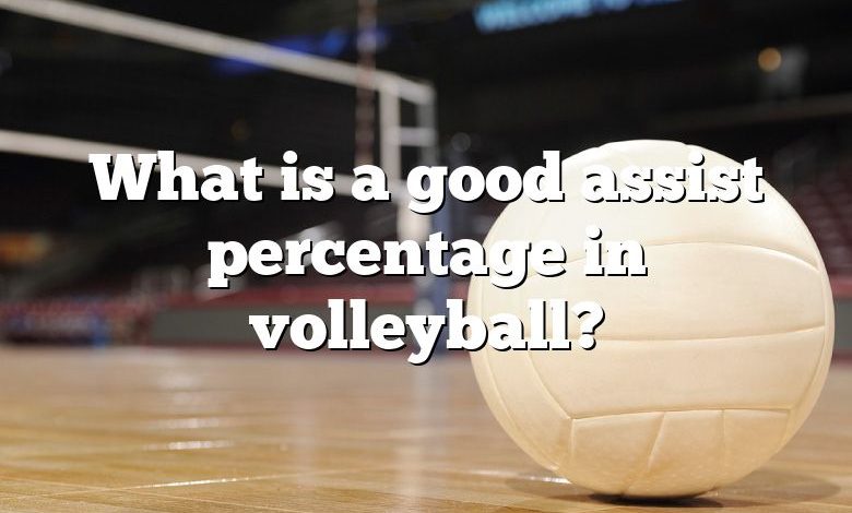 What is a good assist percentage in volleyball?