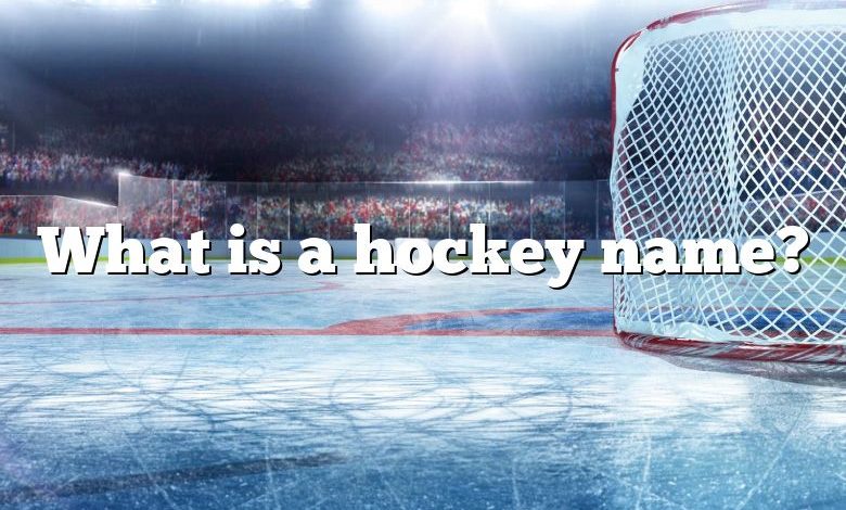 What is a hockey name?