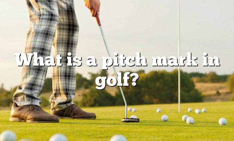 What is a pitch mark in golf?