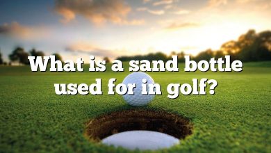 What is a sand bottle used for in golf?