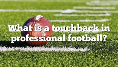 What is a touchback in professional football?