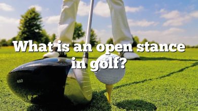 What is an open stance in golf?