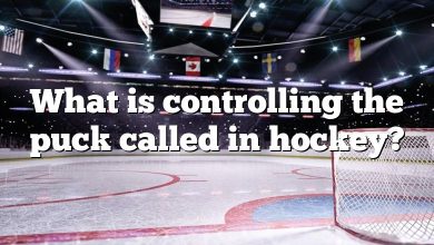 What is controlling the puck called in hockey?