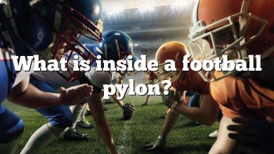 What is inside a football pylon?