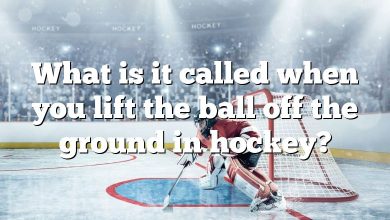What is it called when you lift the ball off the ground in hockey?
