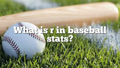 What is r in baseball stats?