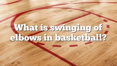 What is swinging of elbows in basketball?