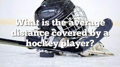 What is the average distance covered by a hockey player?