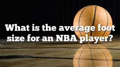 What is the average foot size for an NBA player?