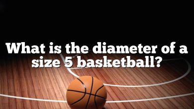 What is the diameter of a size 5 basketball?