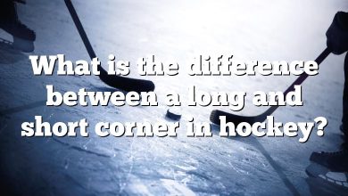 What is the difference between a long and short corner in hockey?