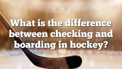 What is the difference between checking and boarding in hockey?