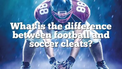 What is the difference between football and soccer cleats?