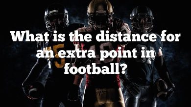 What is the distance for an extra point in football?