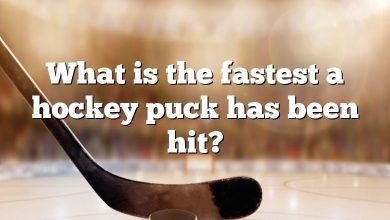 What is the fastest a hockey puck has been hit?