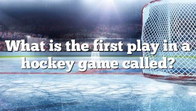 What is the first play in a hockey game called?