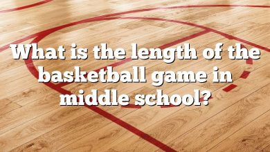 What is the length of the basketball game in middle school?