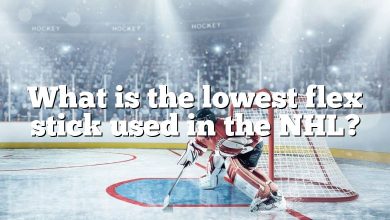 What is the lowest flex stick used in the NHL?