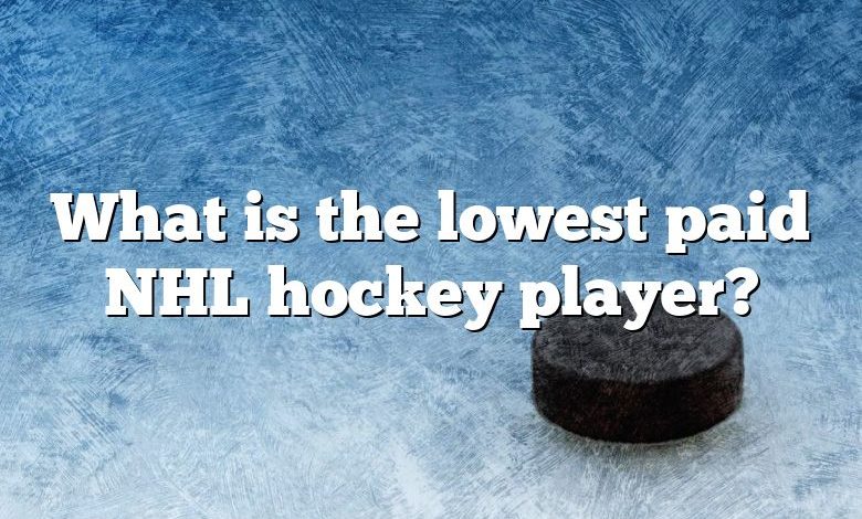 What is the lowest paid NHL hockey player?