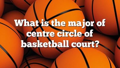 What is the major of centre circle of basketball court?