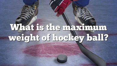 What is the maximum weight of hockey ball?