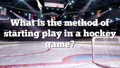 What is the method of starting play in a hockey game?