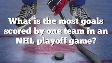 What is the most goals scored by one team in an NHL playoff game?