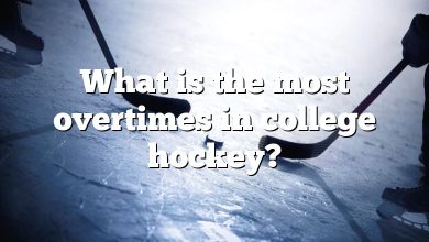 What is the most overtimes in college hockey?