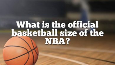 What is the official basketball size of the NBA?