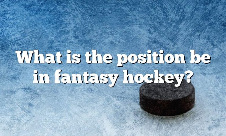 What is the position be in fantasy hockey?
