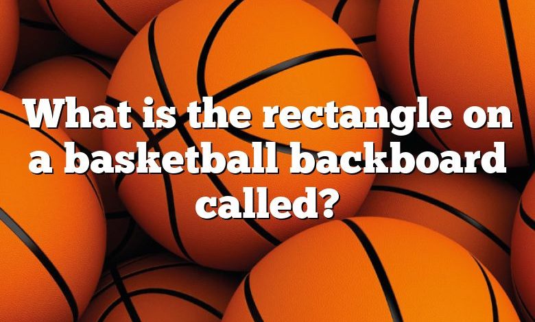 What is the rectangle on a basketball backboard called?