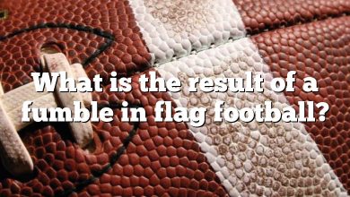 What is the result of a fumble in flag football?