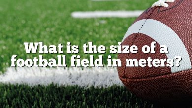 What is the size of a football field in meters?