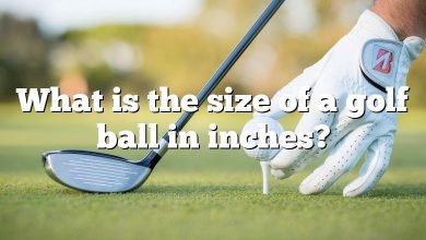 What is the size of a golf ball in inches?