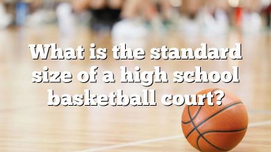 What is the standard size of a high school basketball court?