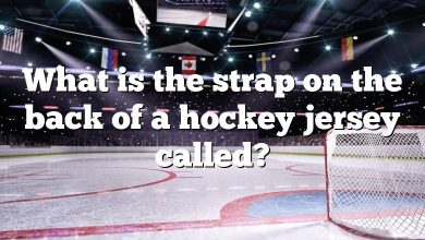 What is the strap on the back of a hockey jersey called?