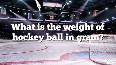 What is the weight of hockey ball in gram?