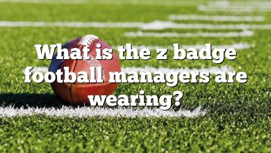 What is the z badge football managers are wearing?