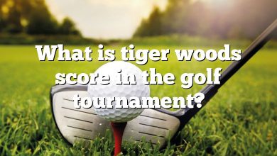 What is tiger woods score in the golf tournament?