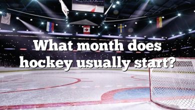 What month does hockey usually start?