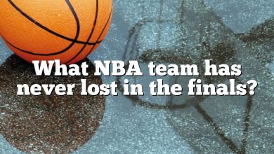 What NBA team has never lost in the finals?