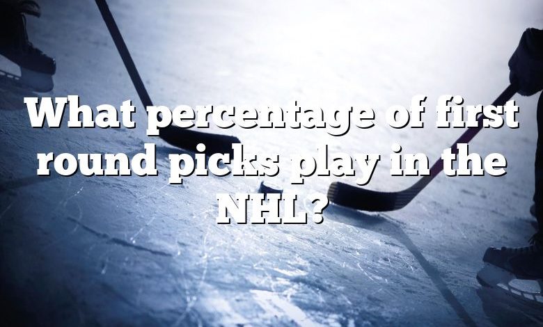 What percentage of first round picks play in the NHL?