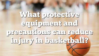 What protective equipment and precautions can reduce injury in basketball?