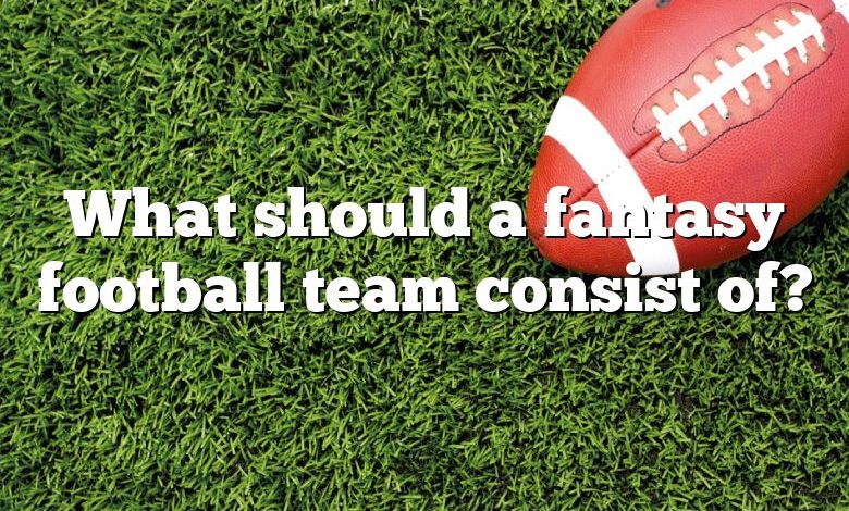 What should a fantasy football team consist of?