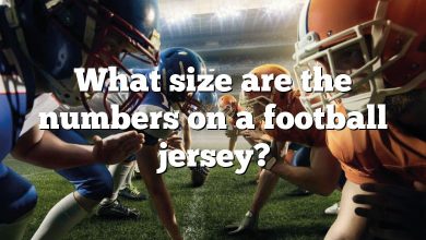 What size are the numbers on a football jersey?